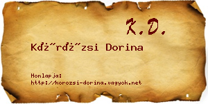 Körözsi Dorina névjegykártya