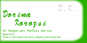 dorina korozsi business card