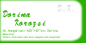 dorina korozsi business card